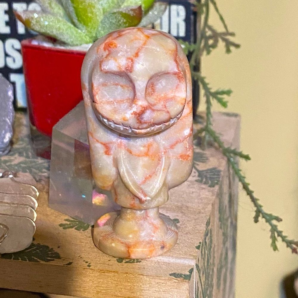 Sally Night Before Christmas Red Network Carved Stone